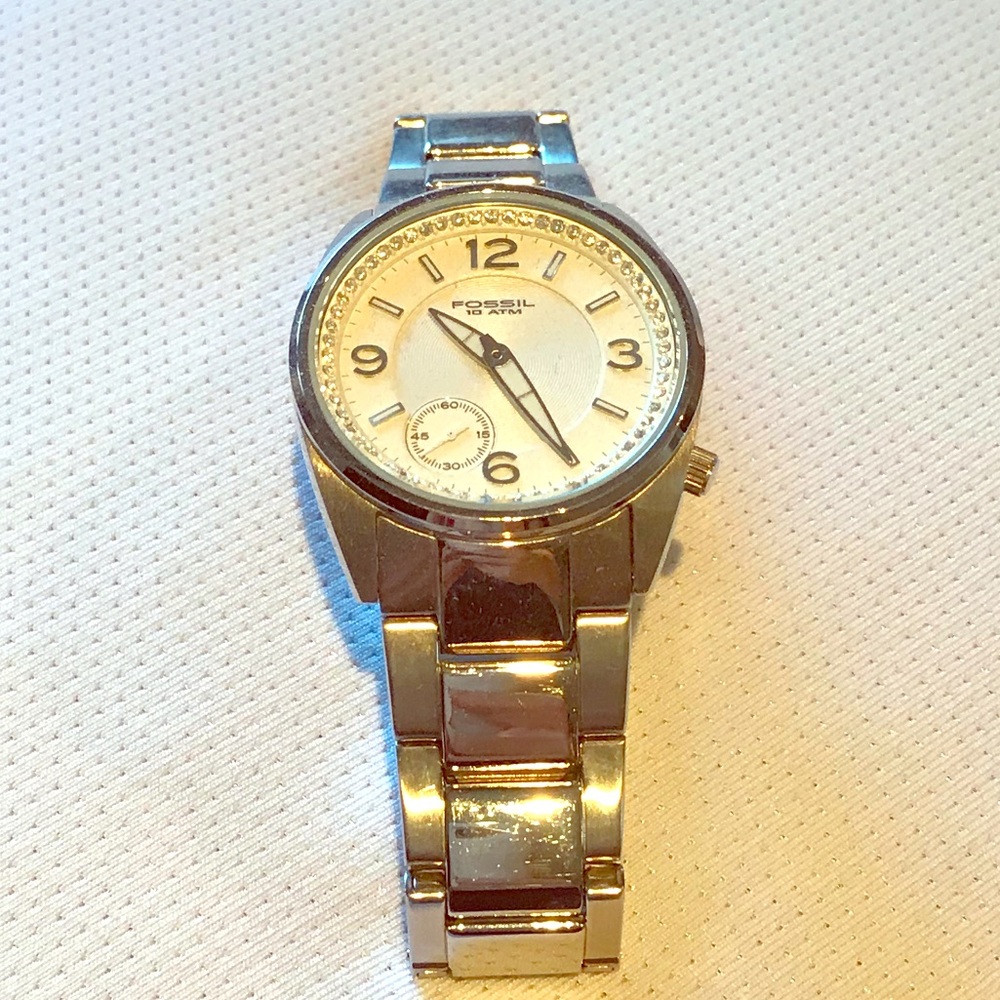 Silver Fossil Watch